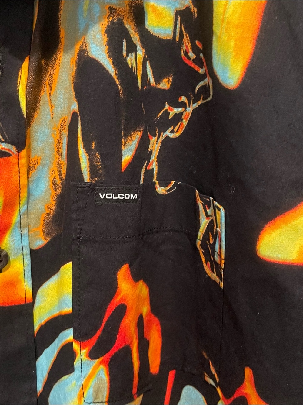 Volcom - VHTF Paradise Bound print - Short Sleeve Button Down Shirt - Size Large - Picture 3 of 9